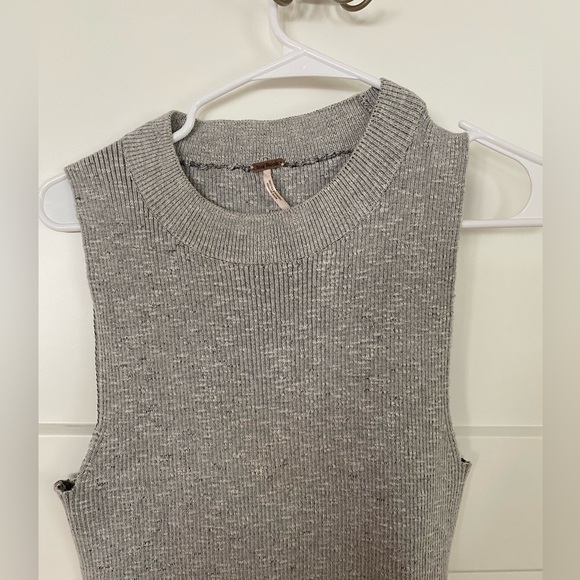 Free People Body sleeveless ribbed dress form fit mid calf length grey Size Sm - Picture 6 of 6